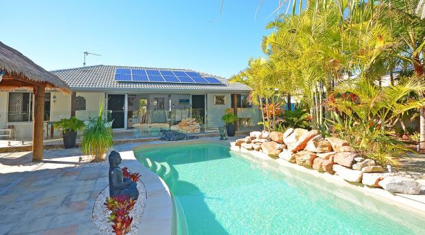 Solar panels can help offset the cost of running a pool pump.