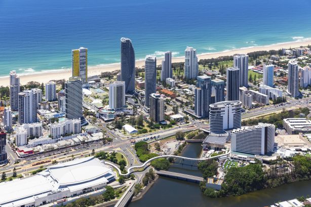 Aerial view of Broadbeach on the Gold Coast