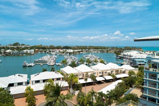 Another two-bedroom apartment at 72/32 Marina Boulevard, close to the city and with views of the water, is on the market for $460,000.