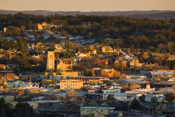 The town of Goulburn at sunset