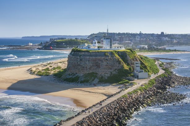Nobbys Lighthouse on the coast of Newcastle