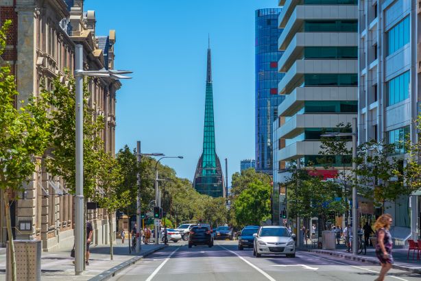 Swan Bells tower located on Riverside Drive overlooking the picturesque Swan River was designed by the local architects Hames Sharley