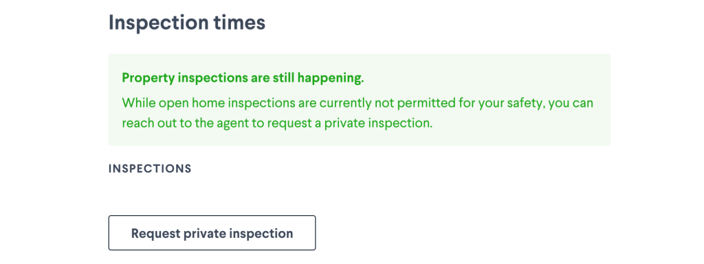 Buyers can now request a private inspection via Domain listings.