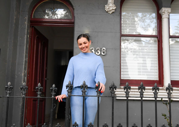 Sydney renter Sarah Roper was able to move out of home and into a sharehouse with some friends because prices had have dropped low enough for her to be able to afford them. Photo: Peter Rae
