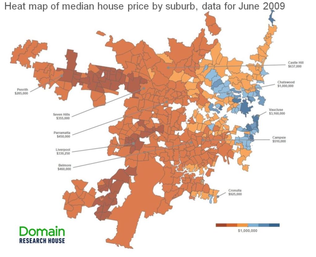 Inner Sydney Suburbs Map Mapping The Market: Which Sydney Suburbs Fall Above Or Below The  Million-Dollar Price Tag?