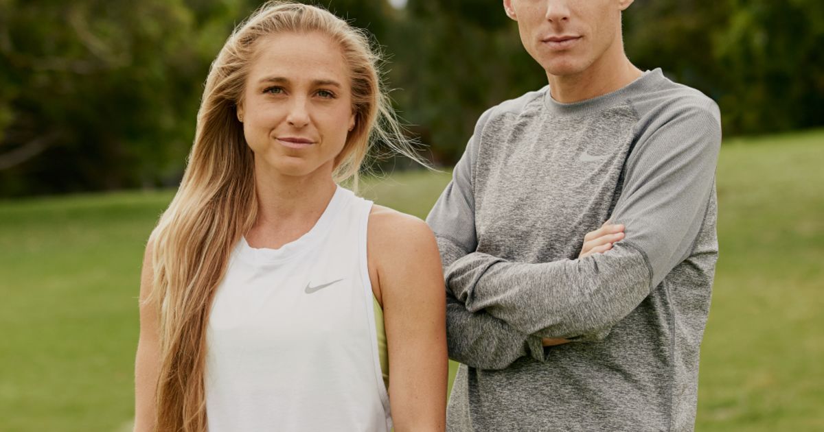 Melbourne runners Genevieve LaCaze and Ryan Gregson make the most of the To...