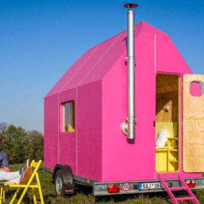 The DIY magenta tiny house that is only 6.37 square metres
