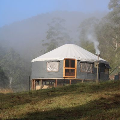 The family of five living in a Mongolian yurt