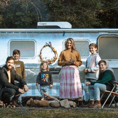 The family living in an Airstream
