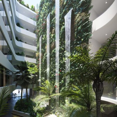 The new apartments coming to Coombs build around a seven-storey waterfall and atrium