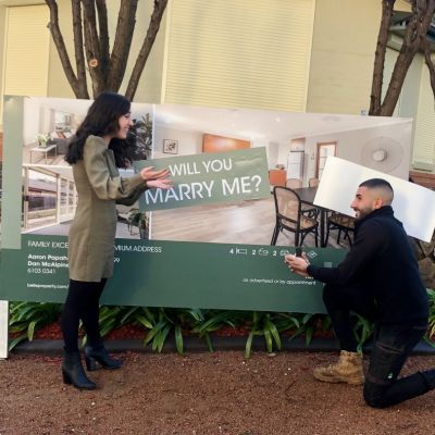 A sale turned proposal: How one Canberra couple put a ring on their first home