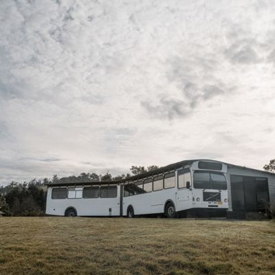 The couple that converted a $6000 Volvo ‘bendy bus’