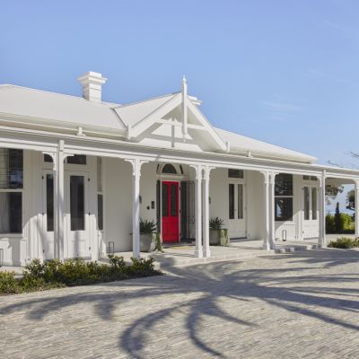 Inside a restored 1860s Mornington Peninsula homestead with a modern addition