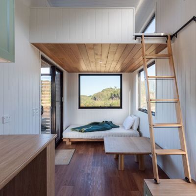 Tasmanian tiny house on 200 hectares of beachfront land