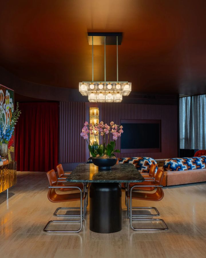 Step inside a glamorous pinot noir drenched Brisbane penthouse