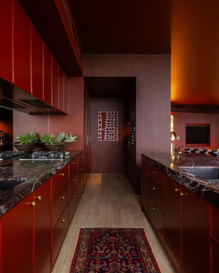 Step inside a glamorous pinot noir drenched Brisbane penthouse