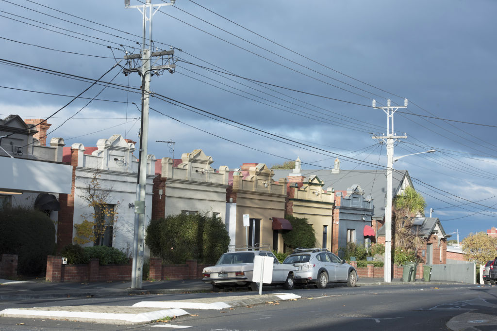 Houses in West Hobart on a cloudy day. Photo: Sarah Rhodes