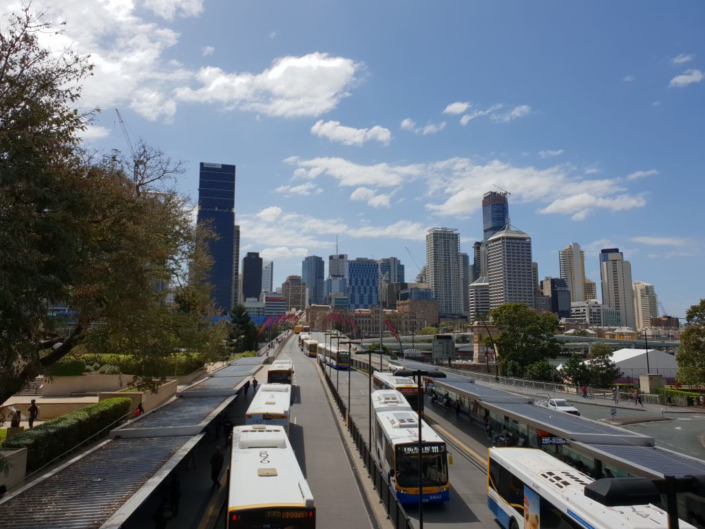 Brisbane - view across Victoria Bridge into city