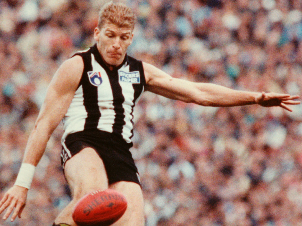 Michael Christian in action when playing for Collingwood. Photo:Wayne Ludbey