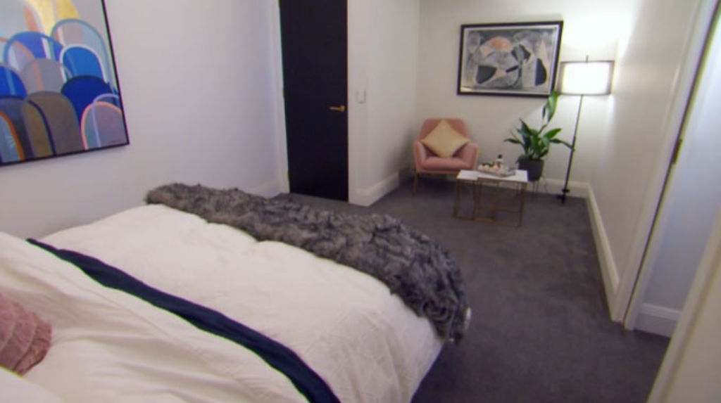 Sara and Hayden's bedroom after the re-do. Image: Channel Nine