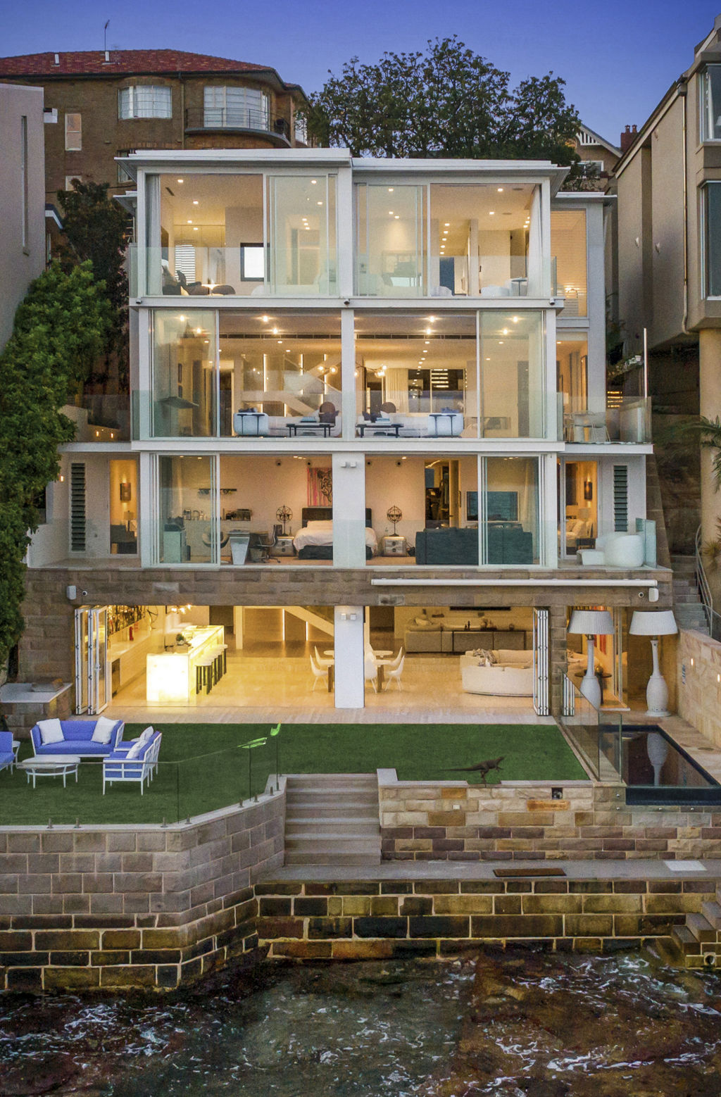 The four-storey residence includes interiors by designer Greg Natale. Photo: Supplied