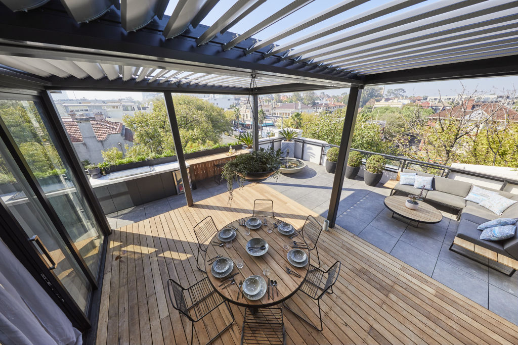 Jess and Norm's expansive terrace may have helped their apartment become the second most popular. Photo: undefined