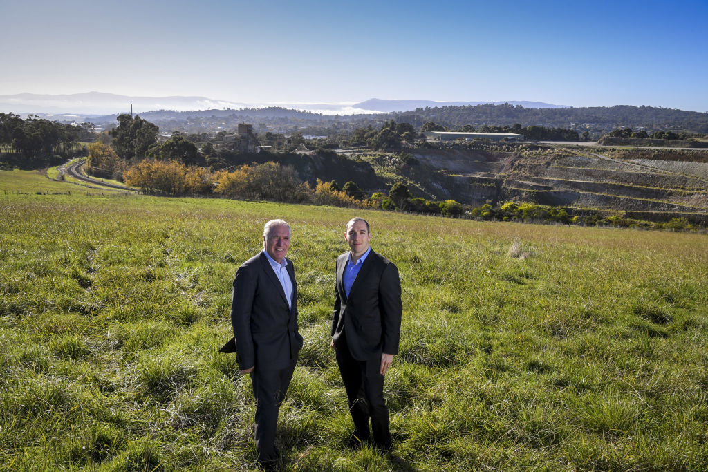 David Payes and Max Shifman, of Intrapac, at the former industrial property in Lilydale. Photo: Eddie Jim