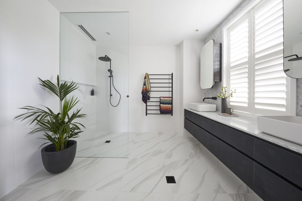 Kerrie and Spence's master en suite. Photo: Channel Nine