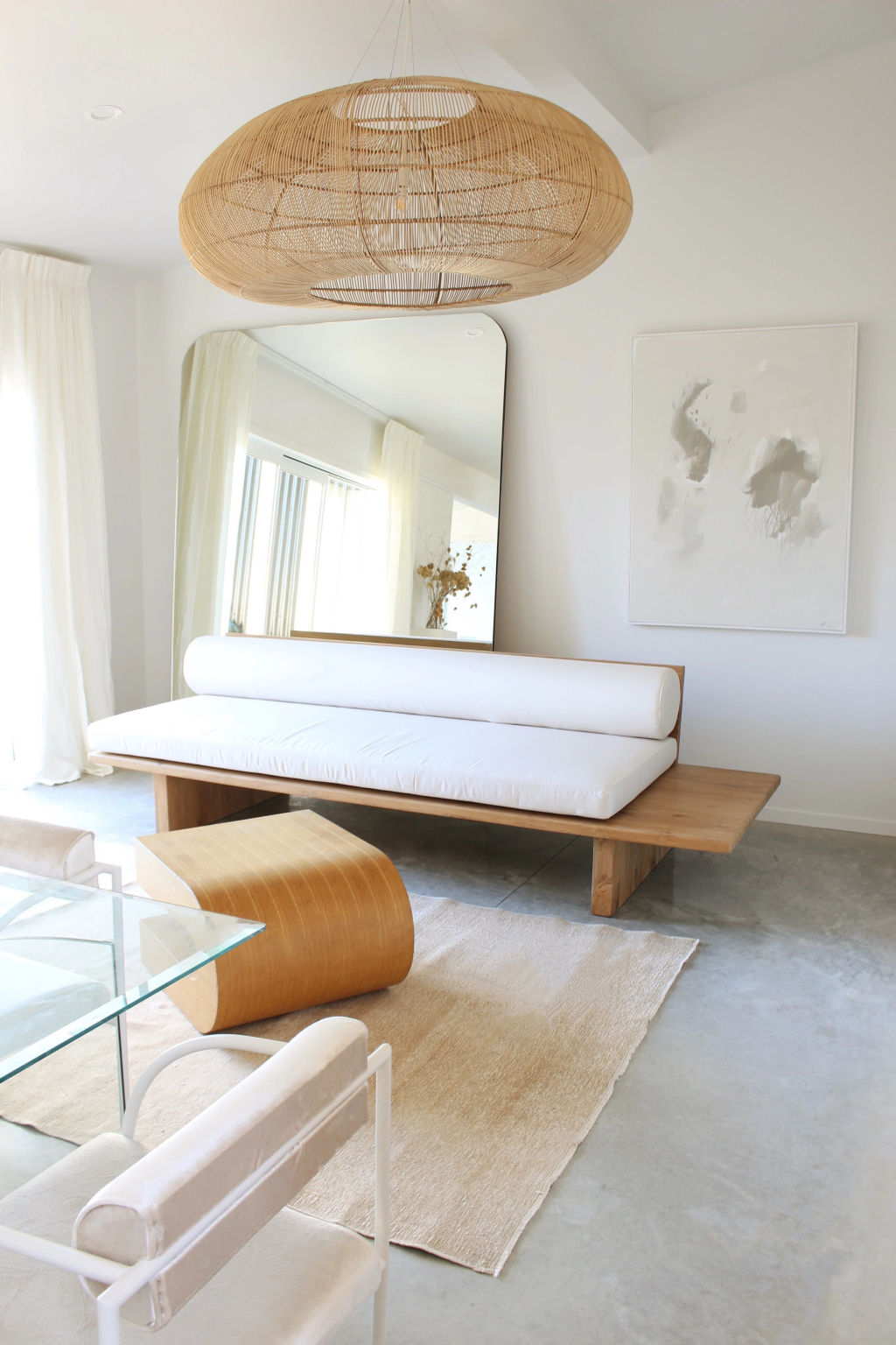 Low profile furniture is a feature of the Japandi style. Photo: Erena Te Paa