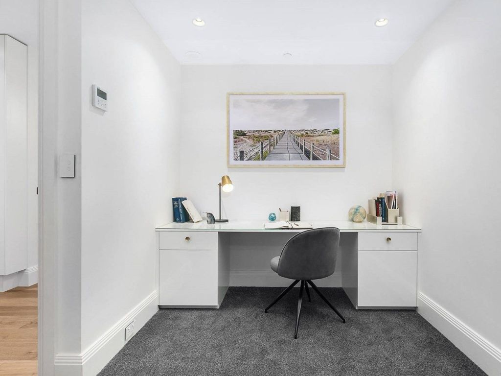 Sara and Hayden included a study nook in their bedroom, which will appeal to professionals who work from home.