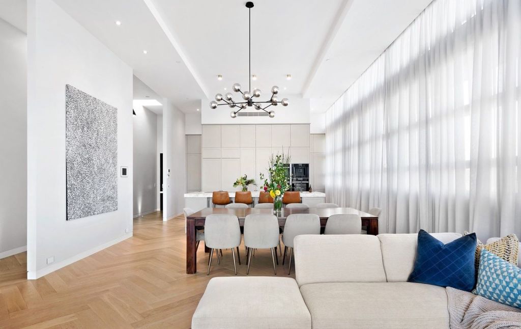 Jess and Norm's living spaces flow effortlessly into one another. Photo: Channel Nine