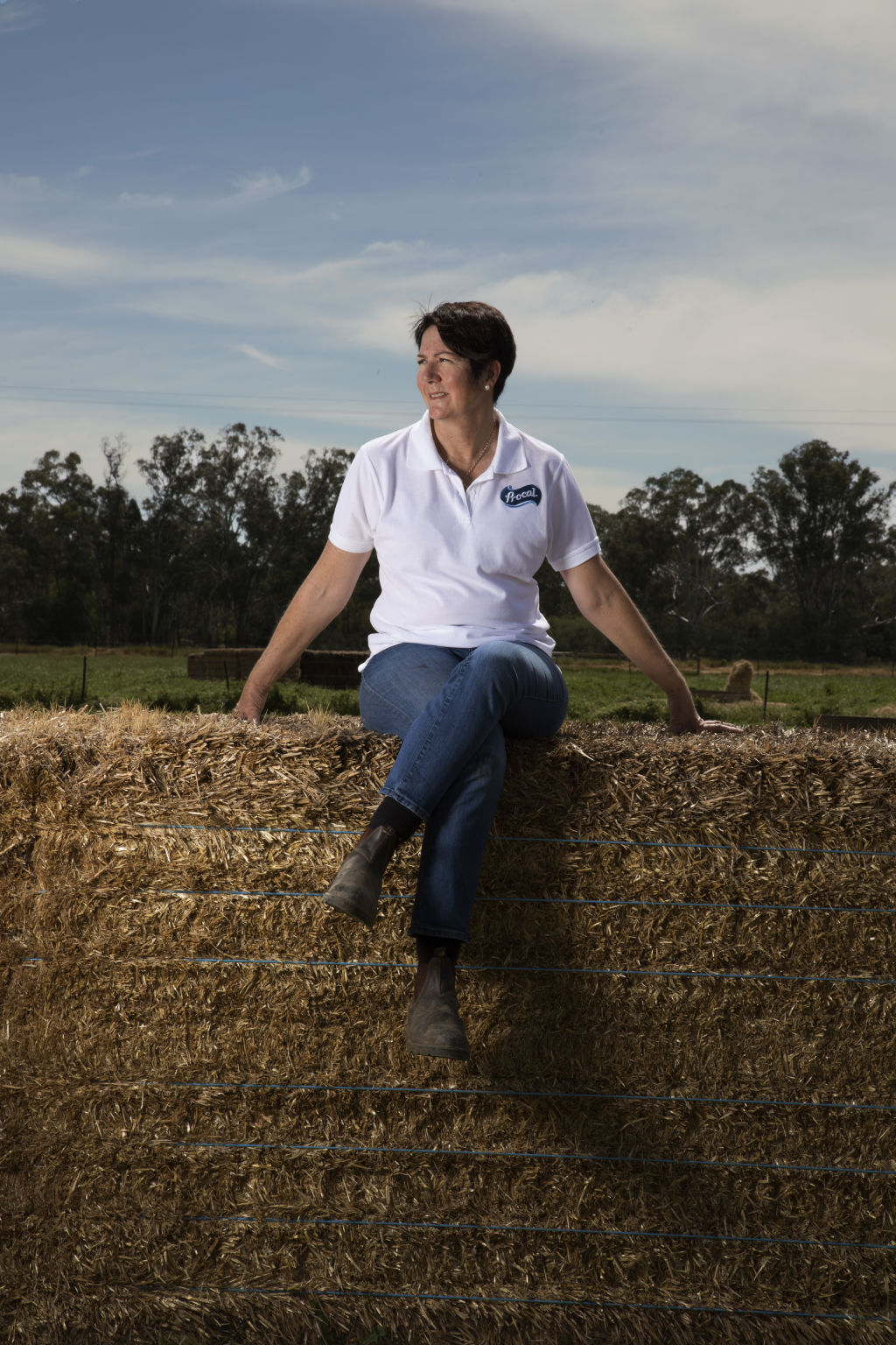 Domain (First Person) 19/10/2018 Photo by Leigh Henningham.Dairy Farmer Sally Mitchell on her property at Torrumbarry in Northern Victoria.