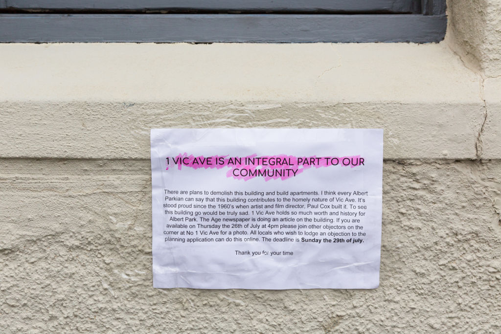 A notice put up by protesters in July. Photo: Eliana Schoulal Photo: Eliana Schoulal