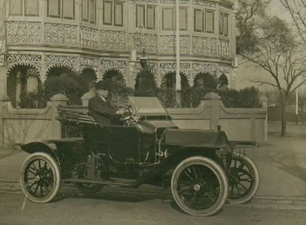 Dr Alexander Aitchison, the great-grandfather of a past resident, in front of the building. Photo: Supplied