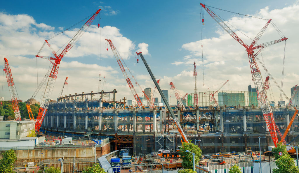 Kuma's Tokyo National Stadium under construction. Image: iStock