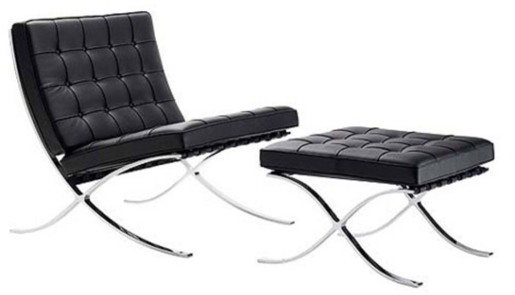 The Barcelona Chair by Mies van der Rohe.