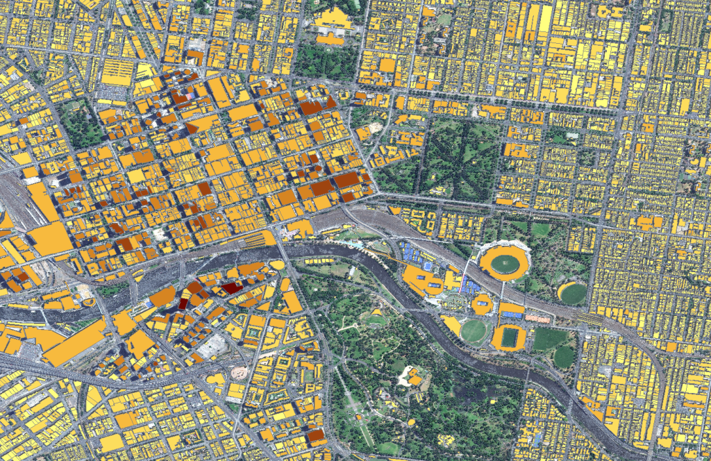 Geoscape image of the Melbourne CBD and surrounds. Photo: PSMA Australia Photo: Geoscape - PSMA Australia