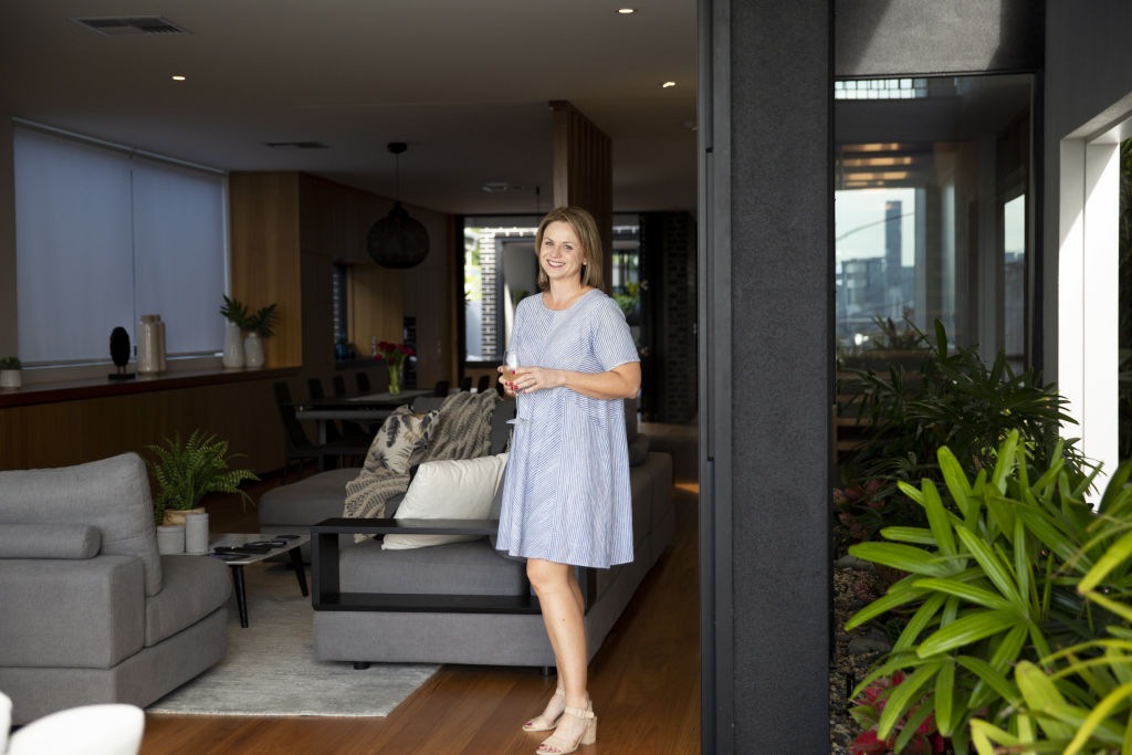 Cathy Aspinall at home at 18 Reading Street, Paddington. She and her husband Scott had waited patiently for the dream block to come along. Photo: Tammy Law Photo: undefined