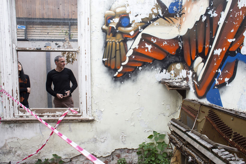 The charred remains of a piano were cordoned off. Photo: Stephen McKenzie Photo: Stephen McKenzie