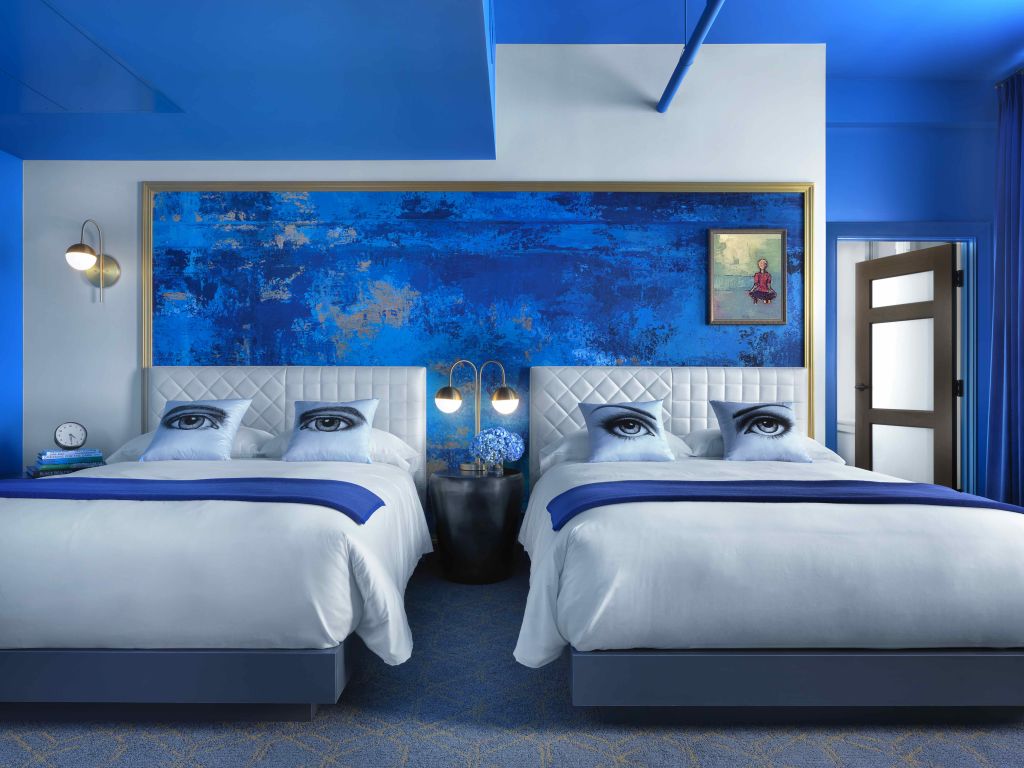 The blue room, representing tranquillity. Photo: Alise O'Brien