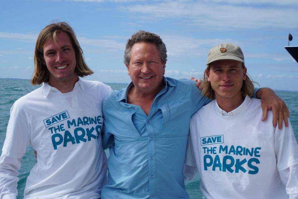 Mining magnate and pastoralist Andrew Forrest (pictured centre) is a frequent visitor to Sydney. Photo: Supplied