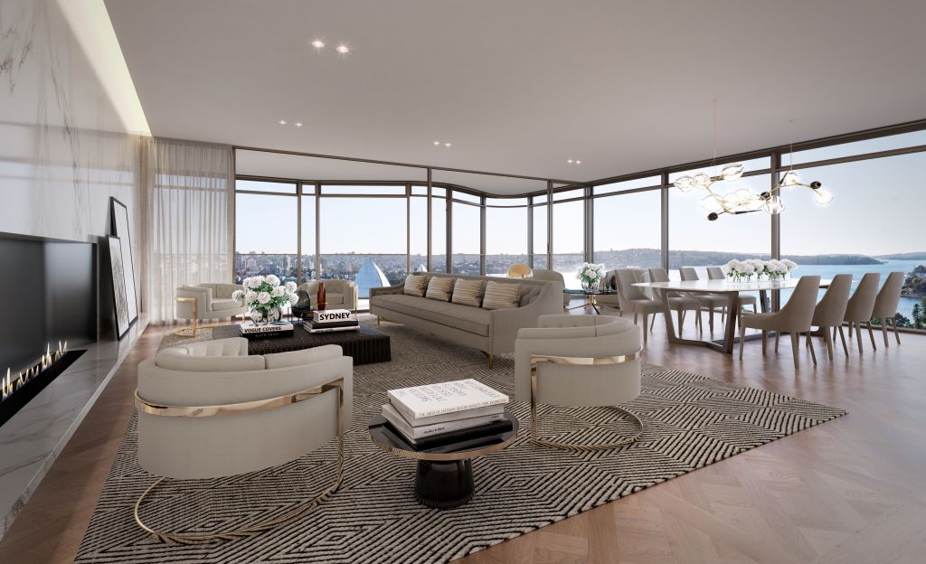 An artist's impression of the Opera Residences penthouse sold for $27 million to Northbridge downsizers.