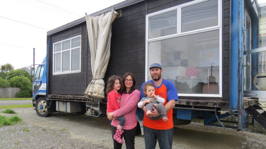 Adi and Logan Courtney have written a book about living in a house truck for three years. Photo: Joanne Carroll