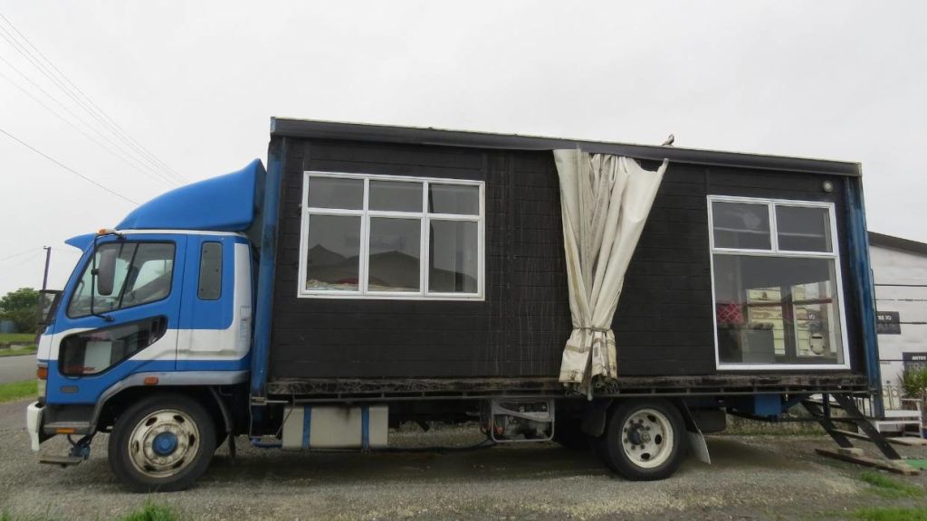 The house is a converted Mainfreight truck. Photo: Supplied
