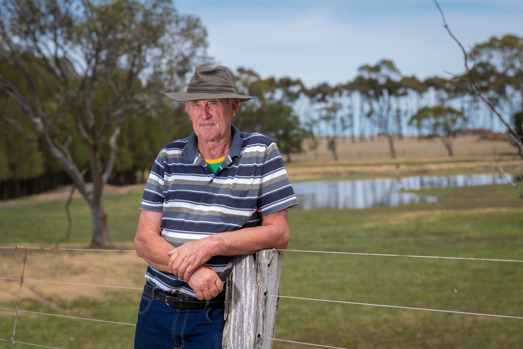 Sheep farmer Kevin Blake leases out part of his property for wheat cropping. Photo: John Donegan