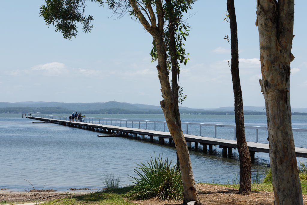 NSW's longest jetty at Tuggerah Lake in Long Jetty. Photo: Steven Woodburn Photo: Steven Woodburn