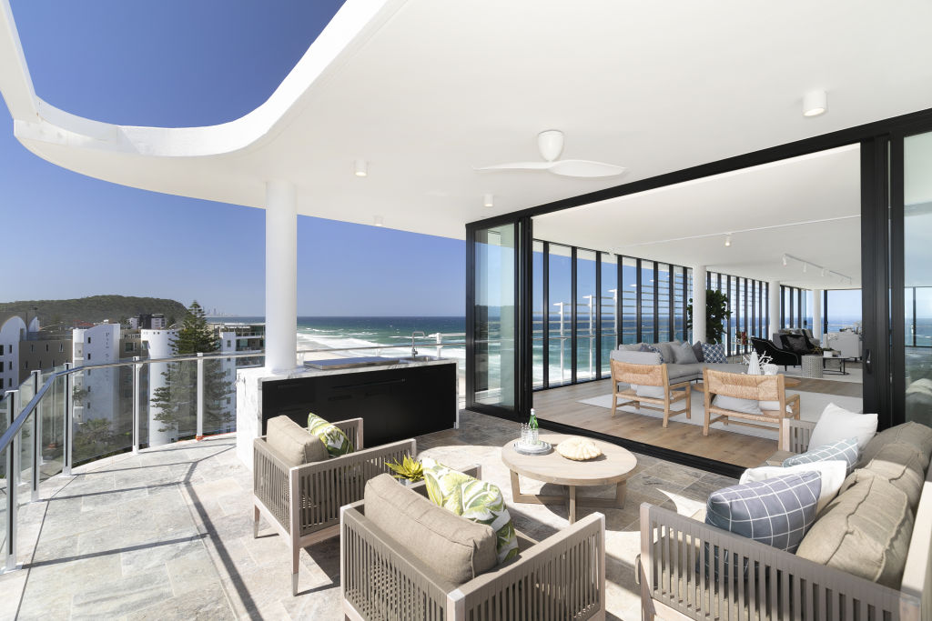 The penthouse is positioned in an absolute beachfront block. Photo: Supplied