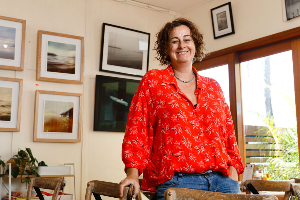 Mel Anderson at Dangar Island Depot, where her photography has been on display. Photo: Steven Woodburn