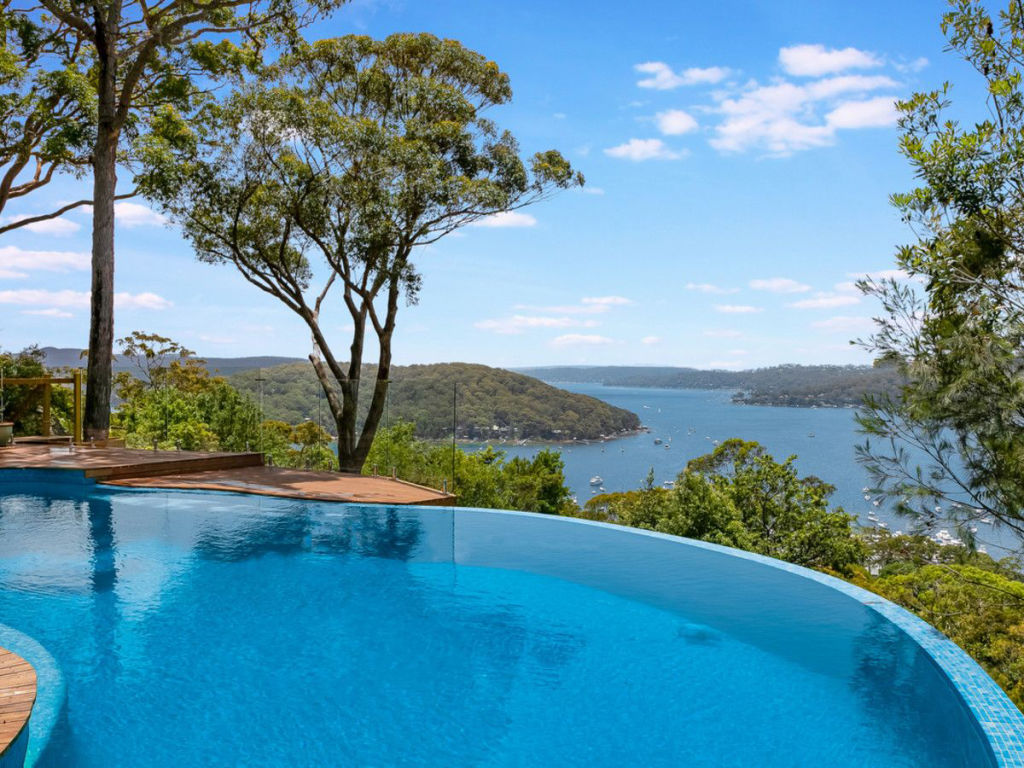 The wet-edge pool is a fine spot to enjoy the view over Pittwater. Photo: Supplied