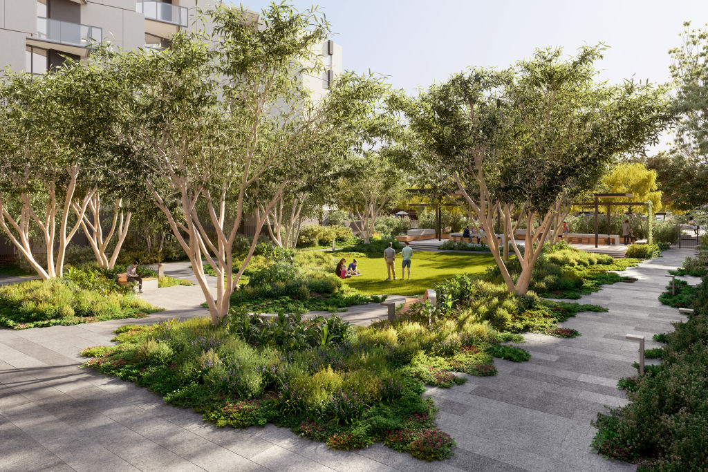 Bike paths and gardens for the sustainability-conscious. Render: Frasers Property Australia